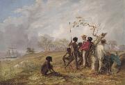 Thomas Baines Thomas Baines with Aborigines near the mouth of the Victoria River France oil painting artist